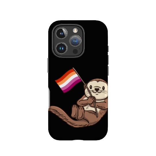 Lesbian Sea Otter With Orange Pink Lesbian IPhone Cases