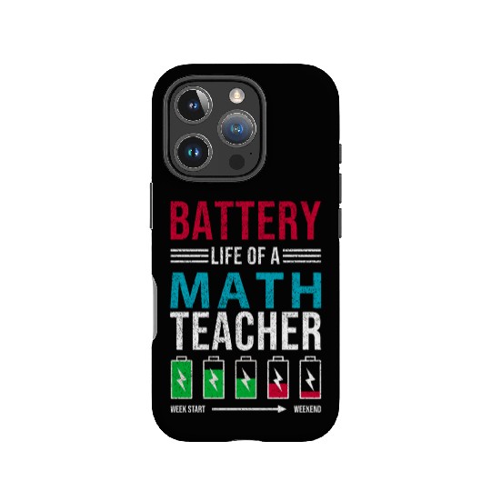 Battery Life Of A Math Teacher, funny teacher IPhone Cases