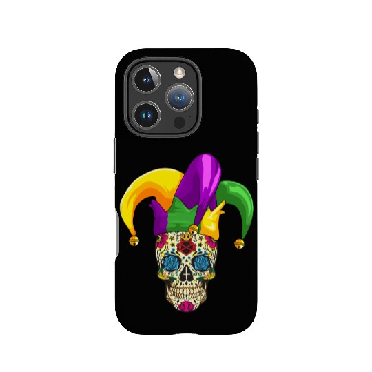 Sugar Skull Mardi Gras Jester Joker Louisiana Carn IPhone Cases