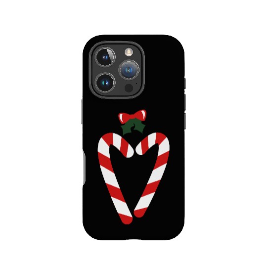 beautiful christmas candy canes in love heart with IPhone Cases