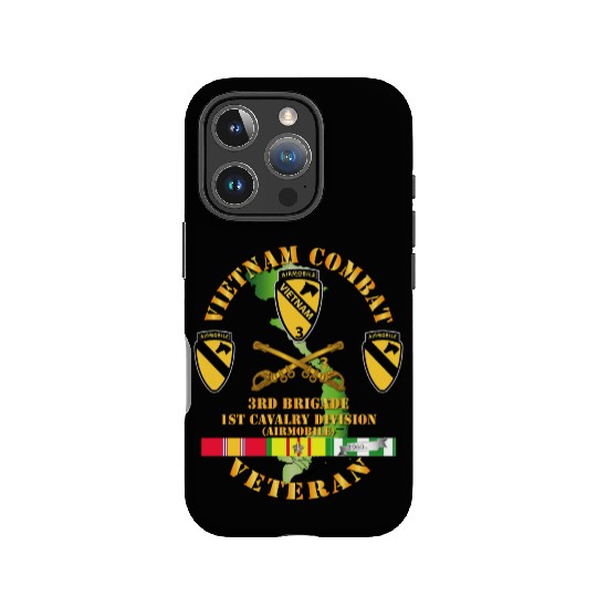 Army Vietnam Combat Cavalry Veteran w Support Brig IPhone Cases