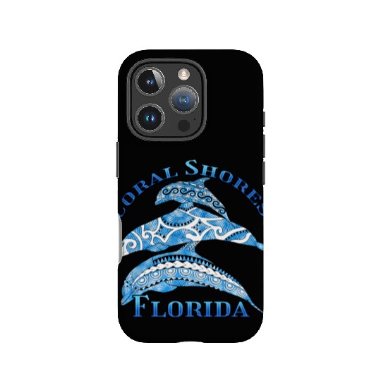 Coral Shores Florida Vacation Tribal Dolphins IPhone Cases