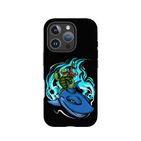 Shark Swims With Turtle And Crab IPhone Cases
