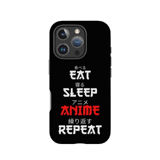 Japanese Anime Manga Otaku Eat Sleep Anime Repeat IPhone Cases
