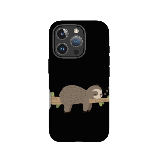 sleeping sloth on tree branch IPhone Cases