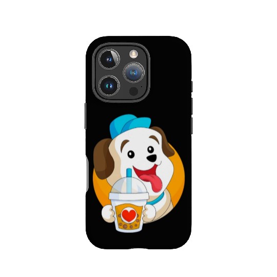 Kawaii Dog Loves IPhone Cases Boba Tea Bubble Tea Anime