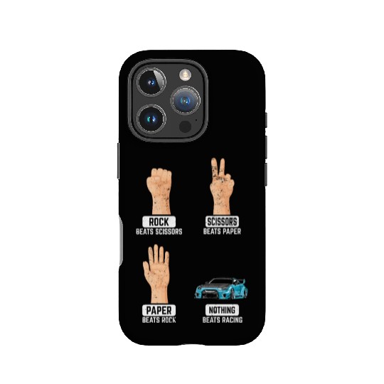 Rock Paper Scissors Nothing Beats Racing Funny Rac IPhone Cases