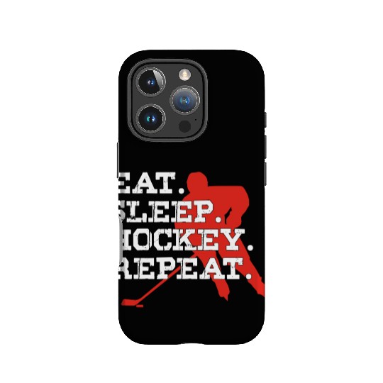 Vintage Eat Sleep Hockey Repeat Funny Ice Hockey B IPhone Cases