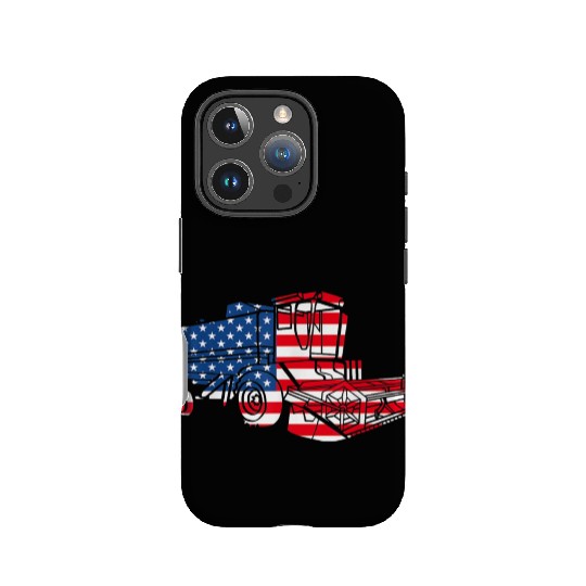 Farm Tractor American Flag Combine Harvester IPhone Cases
