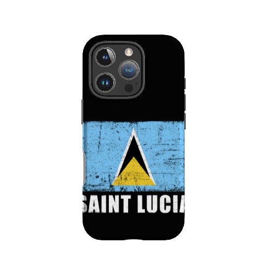 Saint Lucia Flag Grunge Country Flag Saint Lucia IPhone Cases