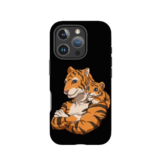 Strong Tiger with Tiger Kid for a Tiger lovers IPhone Cases