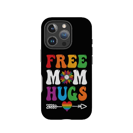 Free Mom Hugs IPhone Cases Sunflower Rainbow Heart LGBT
