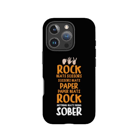 Sobriety Gift for Men or Women Rock Paper Scissors IPhone Cases