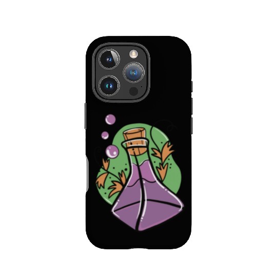 A glass of purple poison with Fall leaves IPhone Cases