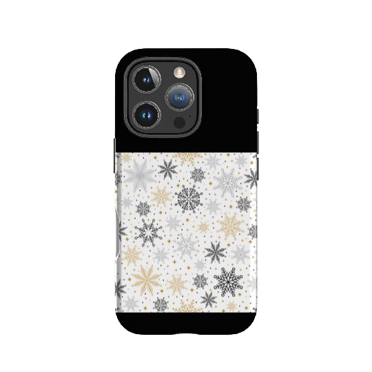 Modern Snowflakes Pattern White Gold IPhone Cases