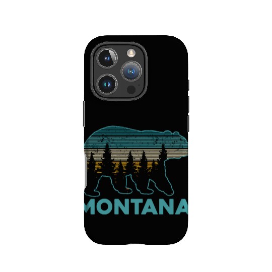 Montana Vintage Grizzly Bear Nature Hiking Souveni IPhone Cases