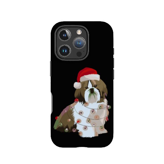 Shih Tzu Christmas Lights Xmas Dog Lover IPhone Cases