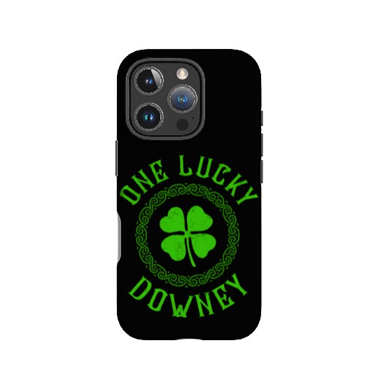 One Lucky Downey Irish Family Four Leaf Clover IPhone Cases