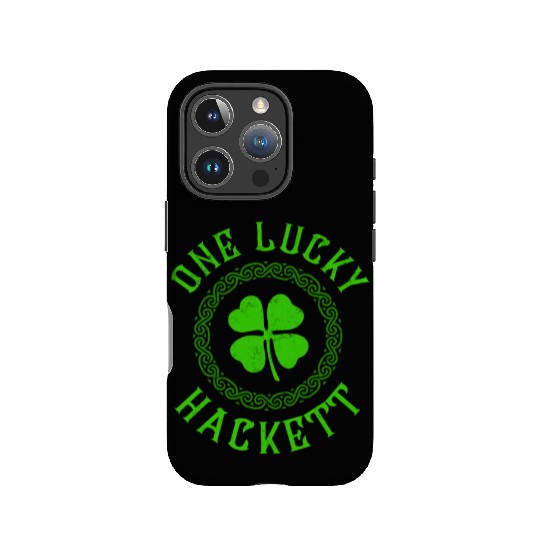 One Lucky Hackett Irish Family Four Leaf Clover IPhone Cases