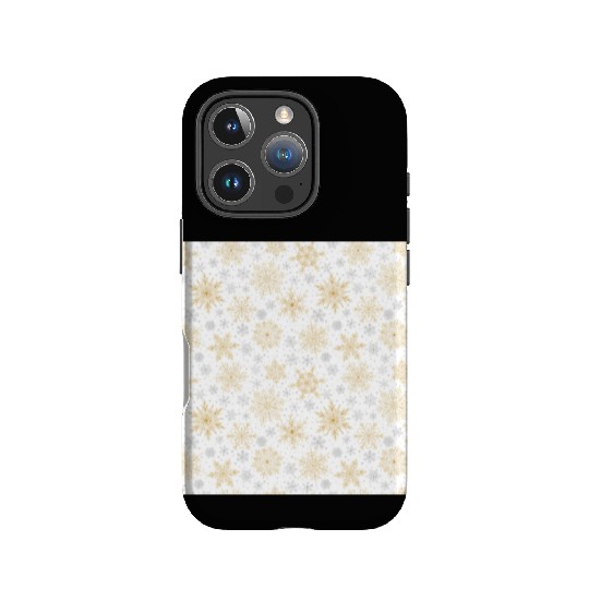 Modern Snowflakes Pattern White Gold IPhone Cases