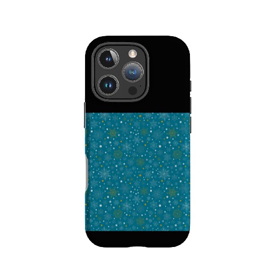 Snowflakes Pattern Blue Gold IPhone Cases