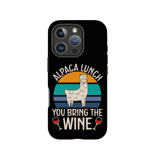 Alpaca Lunch You Bring The Wine Drinker Llama IPhone Cases