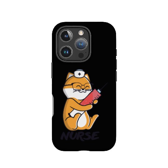 Nurse cat needle IPhone Cases