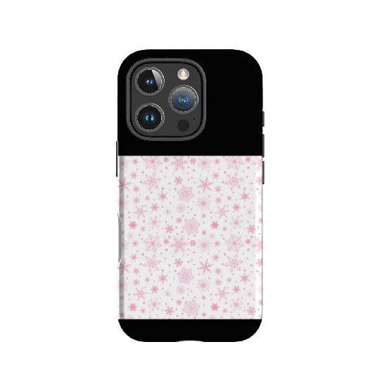 Snowflakes Pattern Pink White IPhone Cases