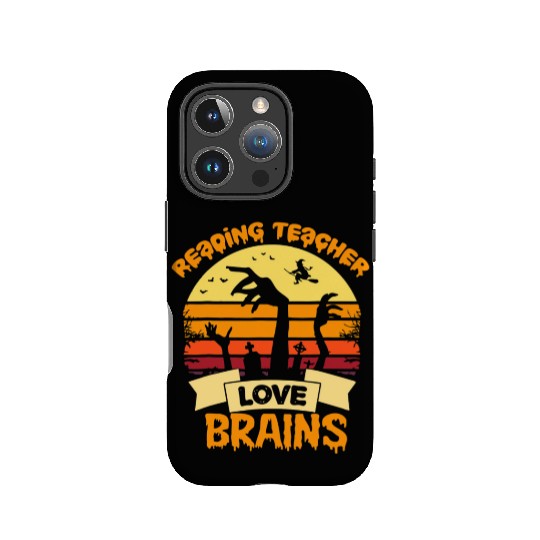 Reading Teachers Love Brains Zombie Halloween IPhone Cases