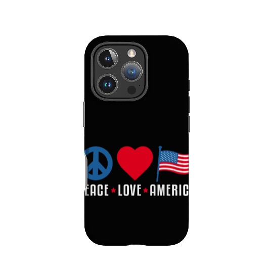 Peace Love America US Flag Independence IPhone Cases