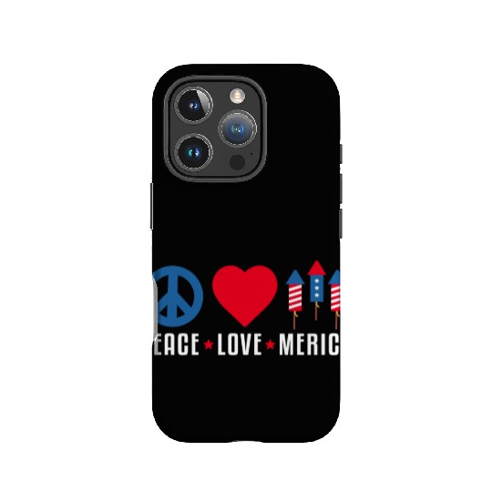 Peace Love Merica US Flag Independence IPhone Cases
