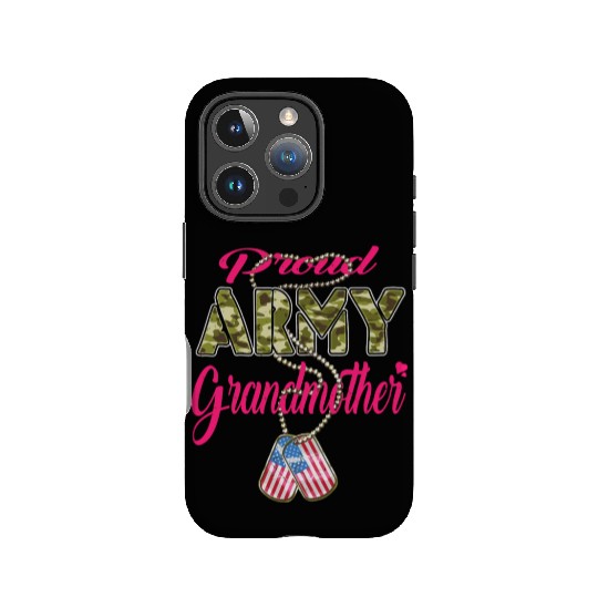 Proud Army Grandmother Us Flag Dog Tag Military Gr IPhone Cases