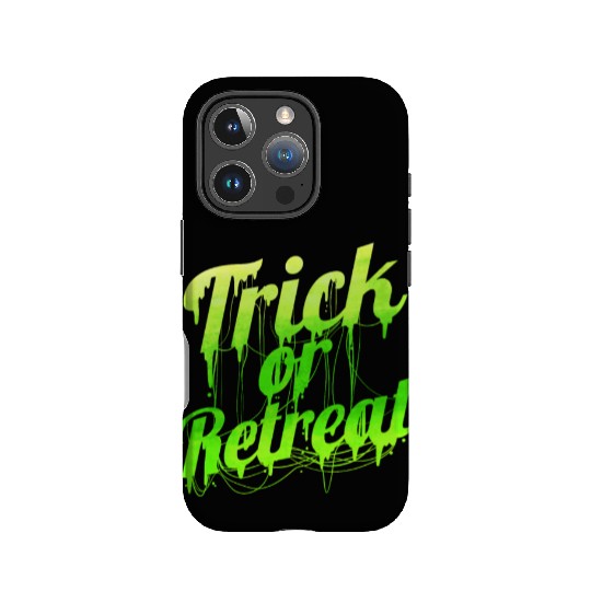 Green Spiderweb Letter Trick Or Retreat Halloween IPhone Cases