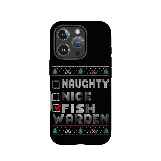 Naughty Nice Fish Warden, Matching Christmas IPhone Cases
