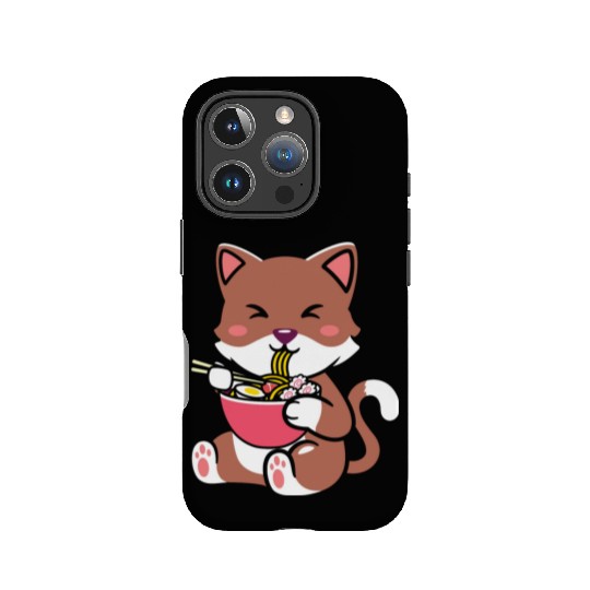 womens kawaii cat ramen anime neko teen boys girls IPhone Cases