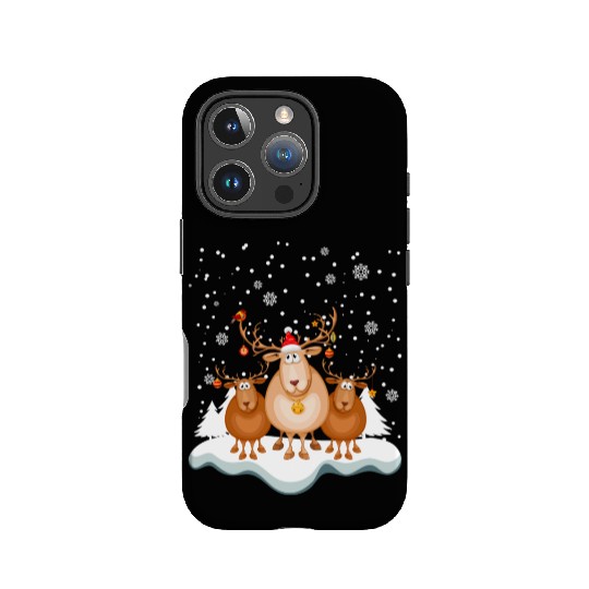 Funny Reindeer Red Nose Santa Snowflake IPhone Cases