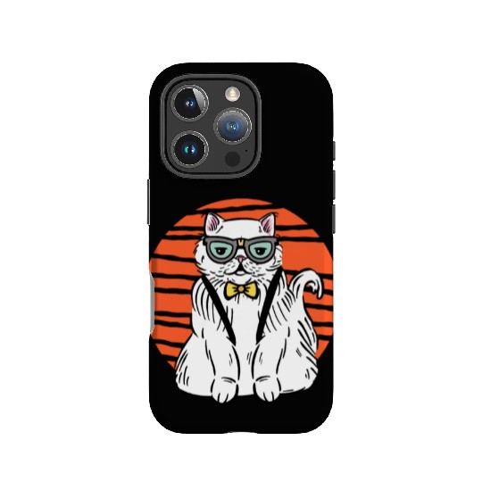 Stylish Nerd Persian Cat Beanie Glasses Tattoo IPhone Cases
