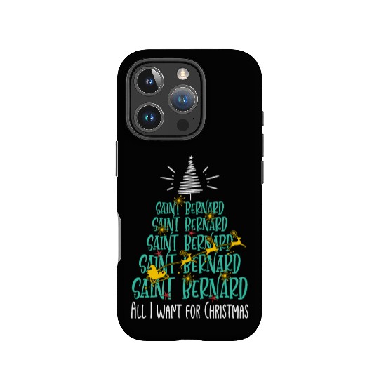 Saint Bernard Christmas Dog breed Christmas Tree IPhone Cases