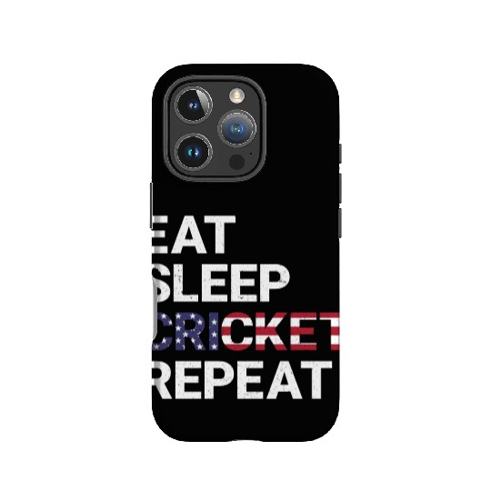 Eat Sleep Cricket Repeat USA Flag Sports Gift IPhone Cases