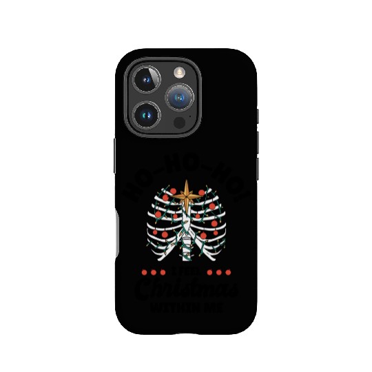 Christmas Holiday Skeleton Rib Cage Radiology IPhone Cases