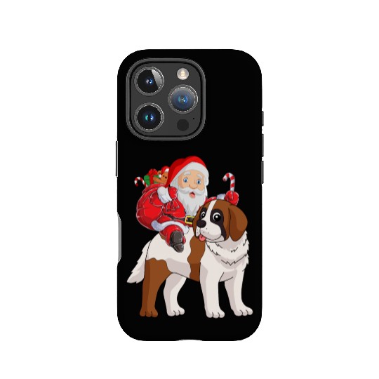 Saint Bernard Christmas Santa Claus Xmas Pajama IPhone Cases