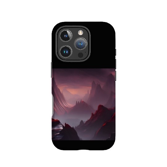 Lonely Red Mountains on an Alien Planet Abstract IPhone Cases