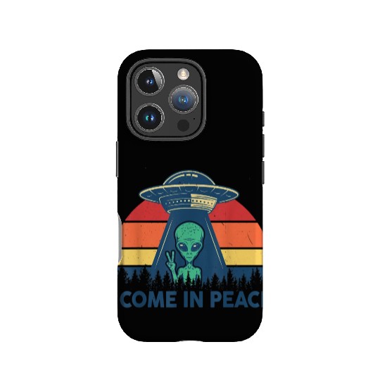 I Come In Peace Green Alien Funny UFO IPhone Cases