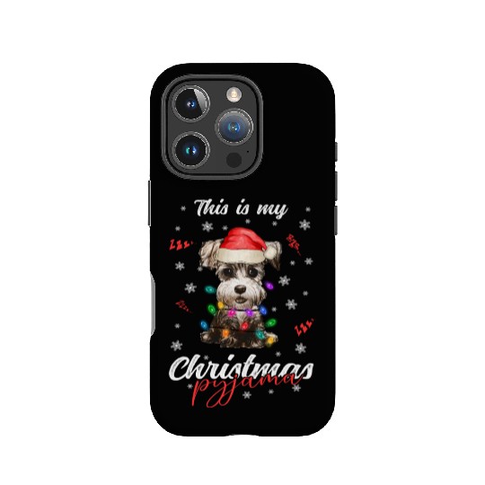 Winter Christmas Pyjama Miniature Schnauzer IPhone Cases