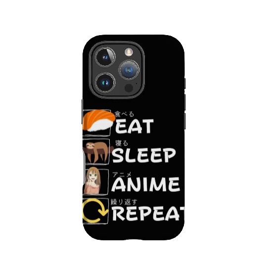 Eat Sleep Anime Repeat IPhone Cases, Anime Manga