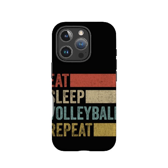 Retro 70s Volleyball Player Men Kids Eat Sleep IPhone Cases