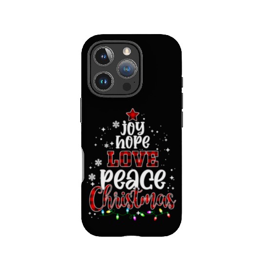 Joy Hope Love Peace Christmas Red Buffalo Plaid IPhone Cases