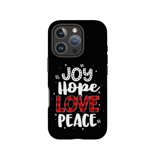 Joy Hope Love Peace Red Buffalo Plaid Christmas IPhone Cases