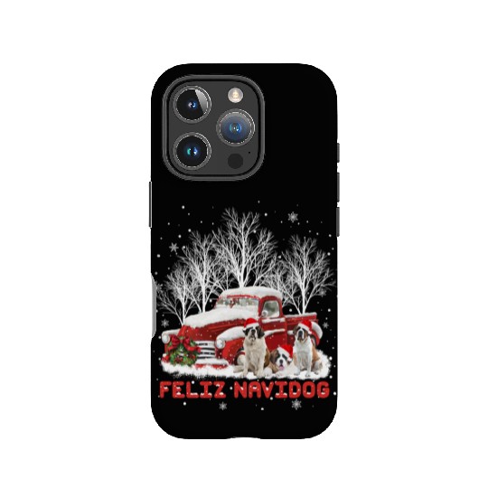 Feliz Navidog Saint Bernard Christmas Dog Lovers IPhone Cases