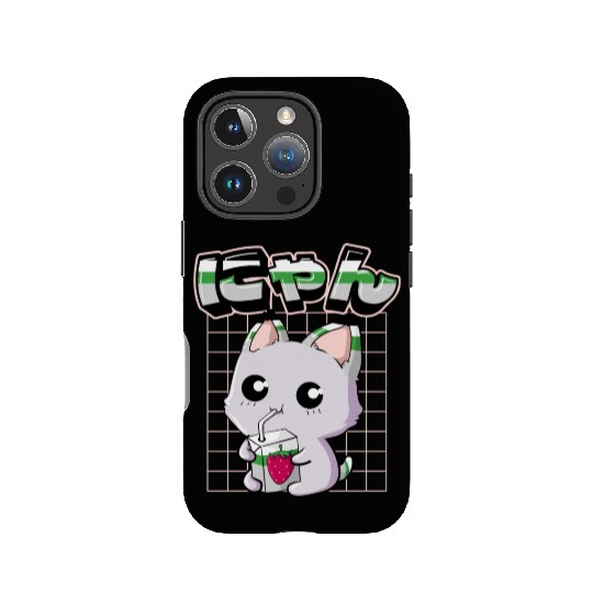 Demiromantic Pride Kawaii Cat Strawberry Milk IPhone Cases